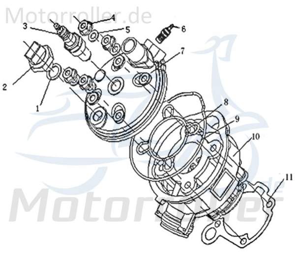 CPI SX 50 Supercross Zylinderkopf Zylinder-Kopf Zylinder-Deckel 1E40MB.01-05 Motorroller.de Zylinderdeckel Zylinder-Head Minarelli liegend Ersatzteil