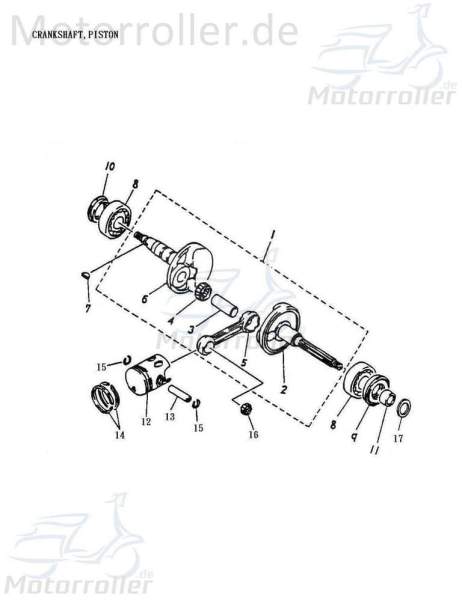 Adly ATV100 Kolbenringe Quad Satz 50ccm 2Takt 13011-117-0BA Motorroller.de 52.4x2.0x2.5mm Kolbenringsatz Verdichtungsringe Kolben-Ring Kompressions