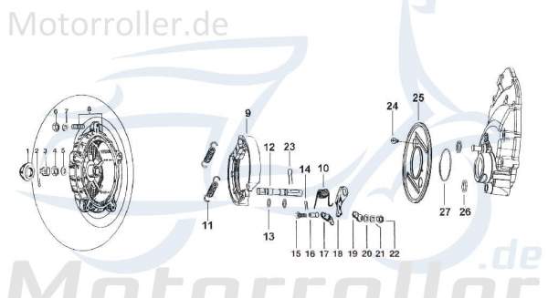 Kreidler STAR Deluxe 4S 200 Bremsnockenwelle 200ccm 4Takt SF213-0103 Motorroller.de Bremse Bolzen 200ccm-4Takt Scooter LML Ersatzteil Service