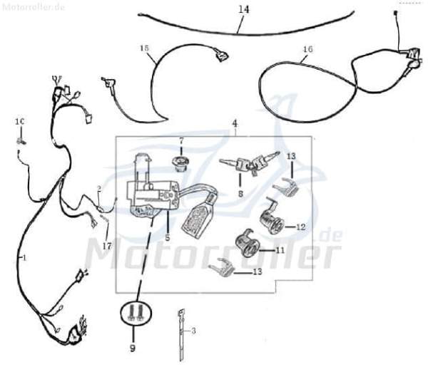 Batterie-Plus-Kabel 4qmm 850mm rot AGM Pluskabel 50ccm 2Takt Motorroller.de Batteriekabel Batterieleitung Batterie-Kabel Akku-Kabel Akkukabel Scooter