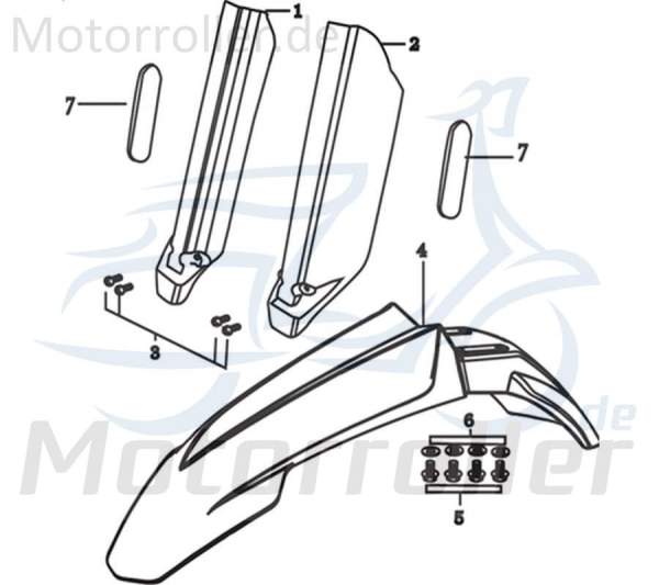 Kotflügel vorn schwarz Motorroller 50cc 4T 733313