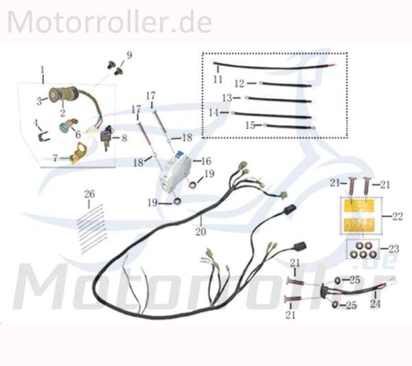 Sechskantmutter M3 weiß verzinkt Jonway 50ccm 9060803001-4 Motorroller.de Sicherungsmutter Flanschmutter Bundmutter 50ccm-elektro ElektroMokick