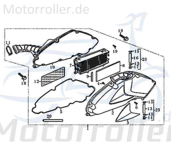 Kreidler Florett 125G Luftfilterdeckel 125ccm 4Takt FIG.C1-2 Motorroller.de Luftfilterabdeckung Luftfilterkasten- Luftfiltergehäusedeckel 125ccm-4Takt