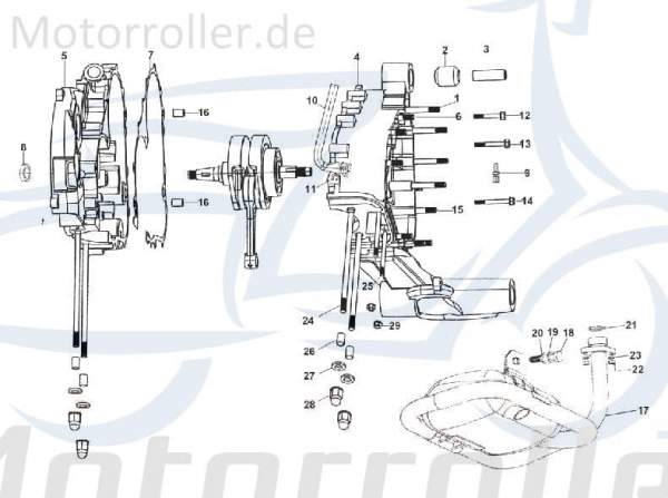 Kreidler STAR Deluxe 4S 200 Stehbolzen 200ccm 4Takt C-4782068 Motorroller.de Gewindestange Gewinde-Stange Gewindebolzen Stiftschraube Gewindestab LML