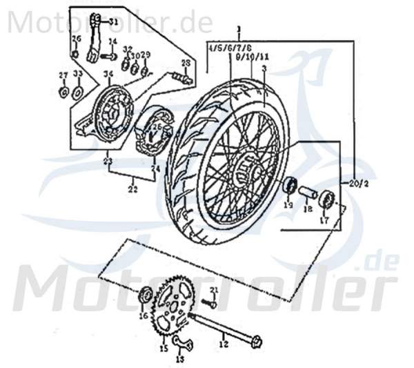 Bremsnocke Bolzen Zapfen FIG.C31-28 Motorroller.de