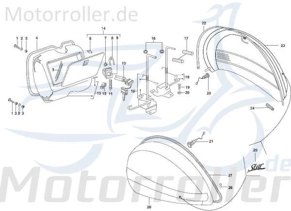 Verschlussmechanik Seitenverkleidung rechts SF523-0572