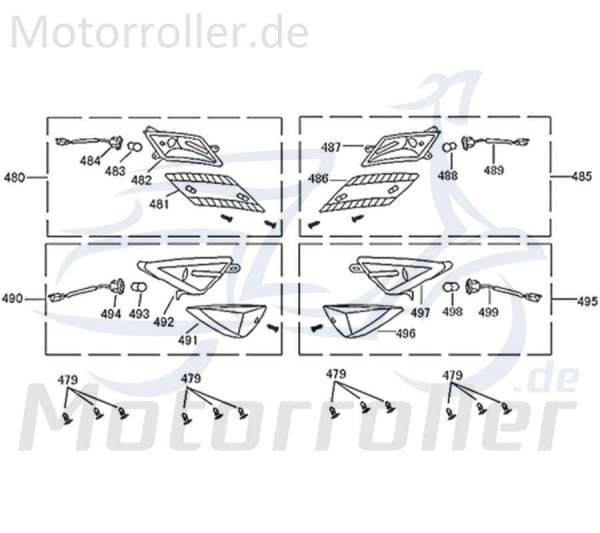 ZNEN Blinkleuchte vorn rechts ZNEN komplett 33400-F22-9000 Motorroller.de Blinklicht vorne 50ccm-2Takt Scooter Florett 2.0 50 City Florett 2.1 RS 50