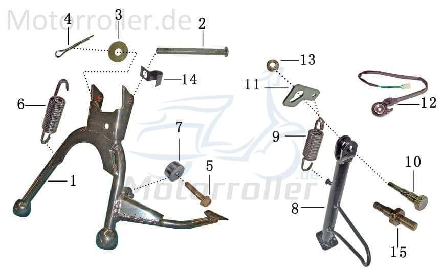 Kontaktschalter Seitenständer Für China Roller - BAOTIAN, KYMCO, REX & Mehr