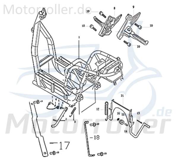 Seitenständer Standfuß 205-HDDMI-001 Motorroller.de