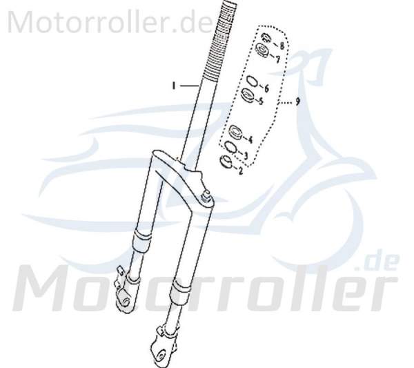 Kreidler e-Florett 3.0 Vorderradgabel 733612 Motorroller.de Gabelbrücke Gabeljoch Stoßdämpfer Gabelbeine Gabelholm Elektroroller E-Roller