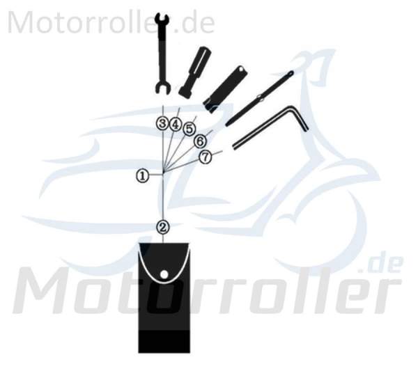 Jonway Insignio 250 DD Werkzeugsatz 250ccm 4Takt 702377 Motorroller.de Werkzeug-Set Werkzeugkit 250ccm-4Takt Scooter Kreidler Ersatzteil Service