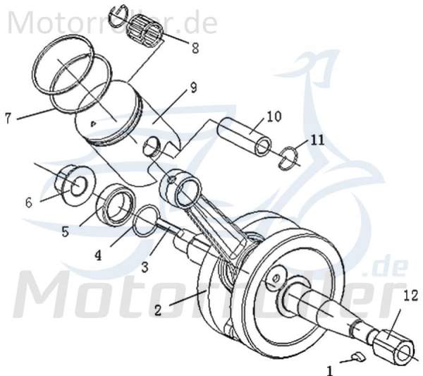 Kreidler DICE SM 50 LC Kolbenring 50ccm 2Takt 1E40MB.02.01-01 Motorroller.de Kompressionsring Kolben-Ring Verdichtungsring Kompressions-Ring Motorrad