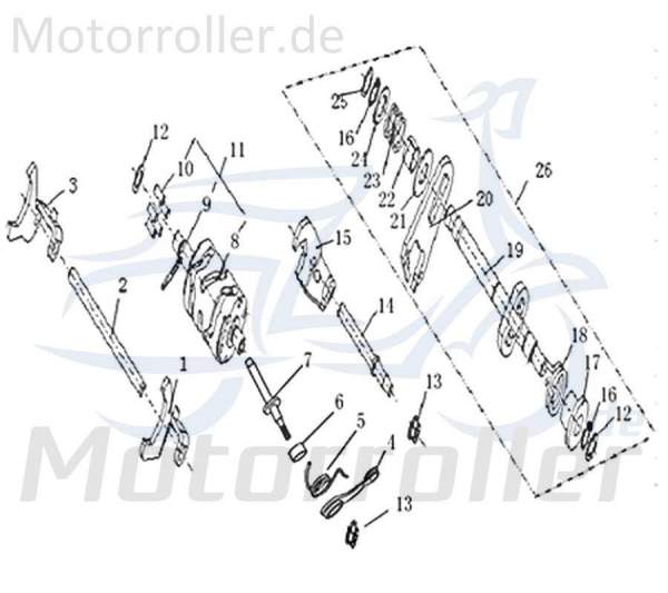 Kreidler DICE SM 50 LC Schaltgabel 50ccm 2Takt 1E40MB.05.03-06 Motorroller.de mitte SchaltKlaue Gangschaltung Minarelli liegend Motorrad Moped Service