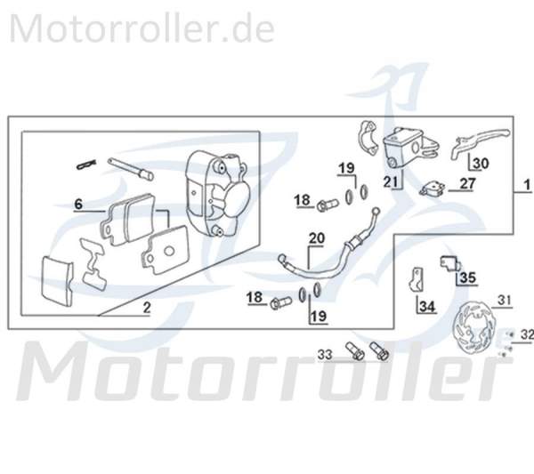 Kreidler Galactica 3.0 LC 50 DD Bremshebel links 741531 Motorroller.de Handbremshebel Handbremsgriff Bremsarm Bremsgriff Hinterradbremse