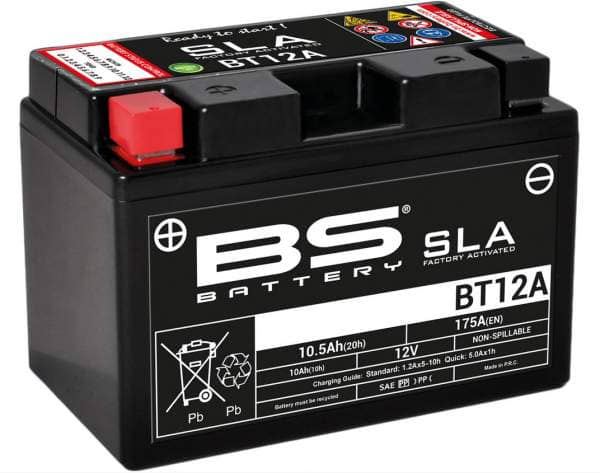 Batterie BT12A 12V 10Ah SLA 150x105x88mm Suzuki 750ccm 4Takt Motorroller.de Verschraubung M6 Akku Starterbatterie Akkumulator Starter-Batterie Moped