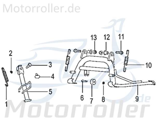 Seitenständerschraube M8x35,5mm Jonway Insignio 250 DD 750294 Motorroller.de Sechskantschraube Distanzschraube 125ccm-4Takt Scooter Kreidler Moped