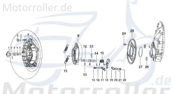 Kreidler STAR Deluxe 4S 200 Bremsnockenwelle 200ccm 4Takt 721060 Motorroller.de Bremse Bolzen 200ccm-4Takt Scooter LML Ersatzteil Service Inpektion