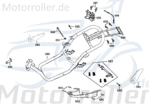 Rex Bergamo 50 Rahmen Gestell Fahrgestell 50ccm 4Takt 740466 Motorroller.de Metallrahmen Rahmenteil Grundgerüst Fahrzeugrahmen Fahrzeuggestell Scooter