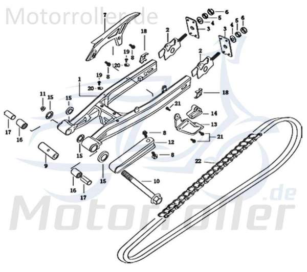 Bundmutter M8 Flanschmutter Sechskant-Mutter Scooter 733239 Motorroller.de Sechskantmutter Flansch-Mutter Maschinenmutter Maschinen-Mutter Bund-Mutter