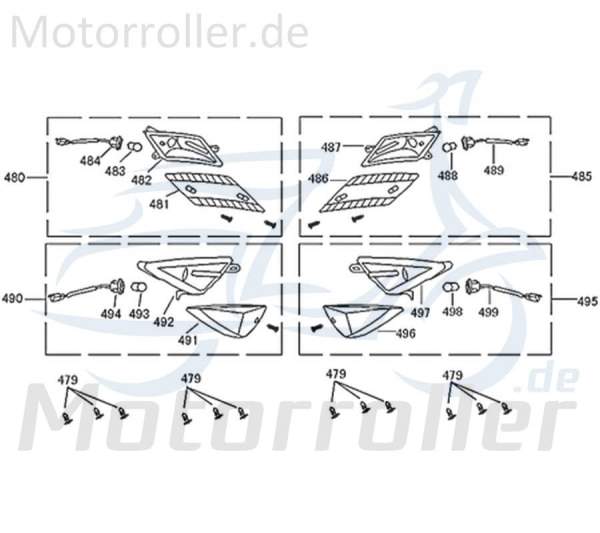 ZNEN Blinkleuchte hinten rechts ZNEN komplett 33600-F22-9000 Motorroller.de Blinklicht vorne 50ccm-2Takt Scooter Florett 2.0 50 City Moped Ersatzteil