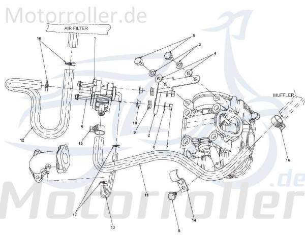 Kreidler STAR Deluxe 4S 125 Buchse 125ccm 4Takt B1313-0095 Motorroller.de Hülse Distanzhülse Lagerbuchse Distanz-Hülse Distanzbuchse Passhülse Scooter