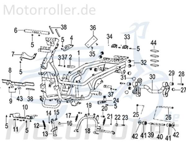 Kreidler Insignio 125 2.0 Schraube 125ccm 4Takt 750302 Motorroller.de Motoraufhängung Bundschraube Maschinenschraube Flanschschraube Flansch-Schraube