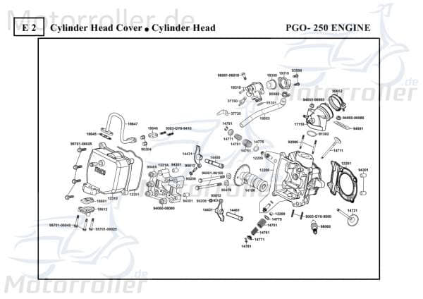 PGO Bugrider 250 Einlassventil 14711-KHE7-900.0 Motorroller.de Motorventil Motor-Ventil Einlass-Ventil Ventil-Einlass Zylinderkopfventil