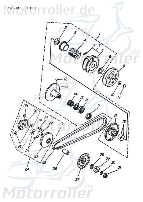 Produktbild von Getriebe & Antriebstechnik Für Motorrad & Roller SYM Fiddle III Online Kaufen