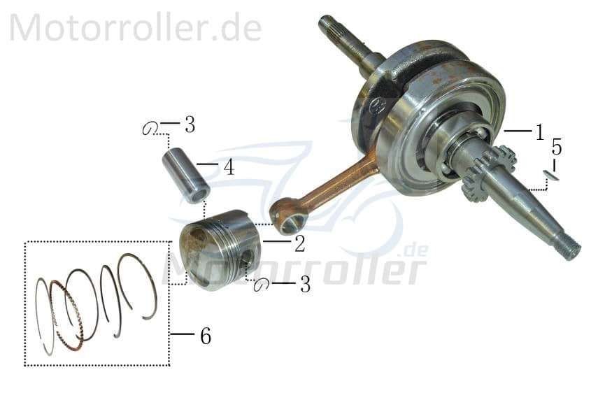 Produktbild von Kurbelwelle NARAKU HD 16 Zähne - NK100.81 - 50ccm GY6 China 4takt
