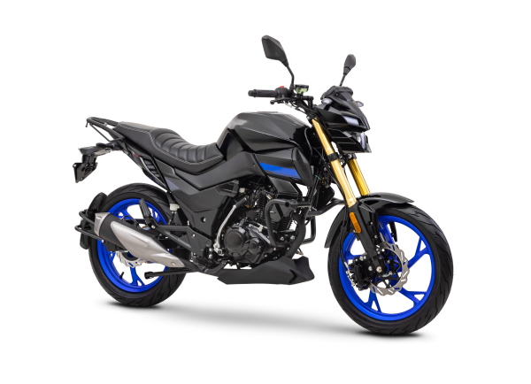 Motorrad Fighter 125 DV-RS AIR schwarz-blau 90 km/h Euro 5+ Schaltmoped Mokick Kleinkraftrad