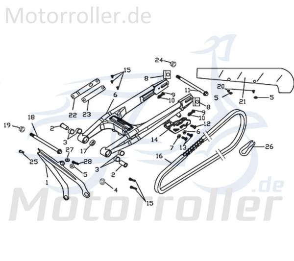 Kreidler Supermoto 250 DD Abdeckung Kettenschieber 125ccm 4Takt Y9B-48154-00-00 Motorroller.de Kappe Deckel Schutz Verkleidung Platte Cover Blende