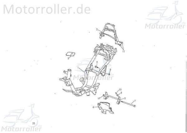 SMC Bundschraube M12x250mm Scooter Roller 50ccm 2Takt Motorroller.de Maschinenschraube Flanschschraube Flansch-Schraube Maschinen-Schraube Ersatzteil