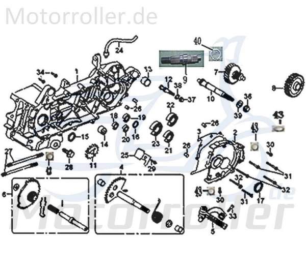 Kreidler Flory 125 Classic Getriebeeingangswelle Getriebewelle 742072 Motorroller.de Getriebeachse Ersatzteil Service Inpektion Direktimport