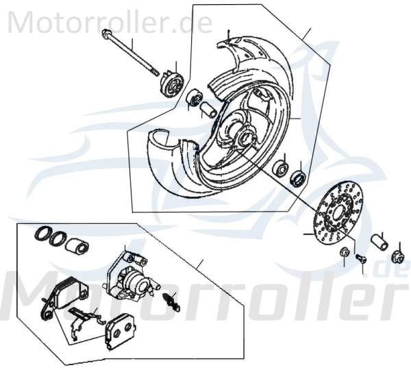 Daelim VS 125 Vorderrad Roller 125ccm 4Takt 42580-NGF-0007 Motorroller.de 3,50x12Zoll Vorderradfelge Vorderfelge Vorderrad-Felge vorne Vorder-Felge