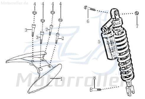 Schraube M8x25mm Innensechskant Jonway Galactica 2.0 RC 50 9091208025-5 Motorroller.de Innensechskantschraube Maschinenschraube Scooter