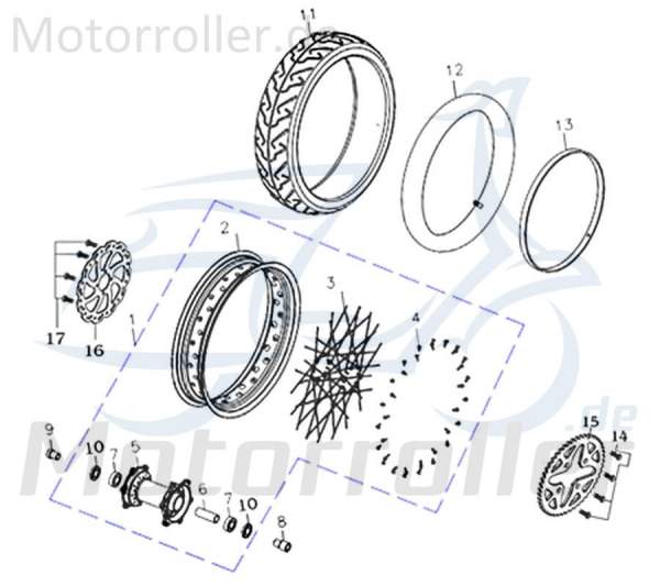 Rex Supermoto 125 DD Speiche 125ccm 4Takt Y9B-44271-00-00 Motorroller.de Radspeiche Ersatzspeiche Felgenspeiche Metall-Speiche 125ccm-4Takt Motorrad