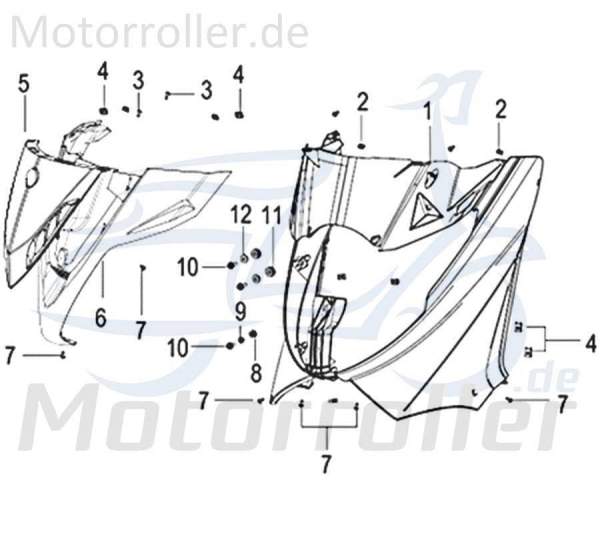 Kreidler Insignio 125 2.0 Frontverkleidung 125ccm 4Takt 65302N12WC00 Motorroller.de weiß Frontschürze Frontmaske Front-Cover Lenkerverkleidung Scooter