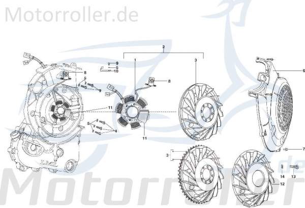 Schraube 5x12mm Kreidler STAR Deluxe 4S 125 Scooter 720551 Motorroller.de Bundschraube Maschinenschraube Flanschschraube Flansch-Schraube 125ccm-4Takt