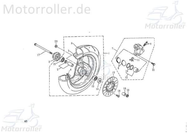 SMC Extra 50 S Vorderrad Roller 50ccm 2Takt 42500-NDF-00 Motorroller.de 100/90-10 Zoll Vorderradfelge Vorderfelge Vorderrad-Felge vorne Vorder-Felge