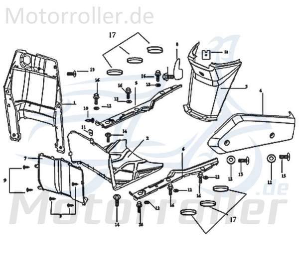 Kreidler e-Florett 3.0 Fussraumverkleidung 733505 Motorroller.de Fussraumabdeckung Innenverkleidung Elektroroller E-Roller