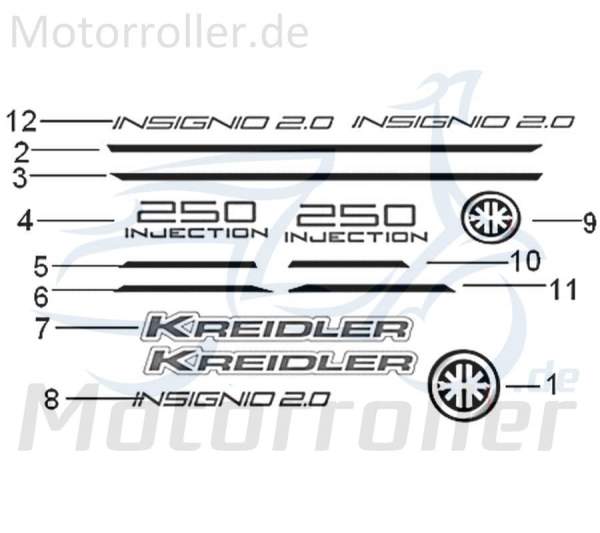 Kreidler Insignio 125 250 2.0 DD Dekorstreifen hinten links 750506 Aufkleber Sticker Dekoraufkleber Decal