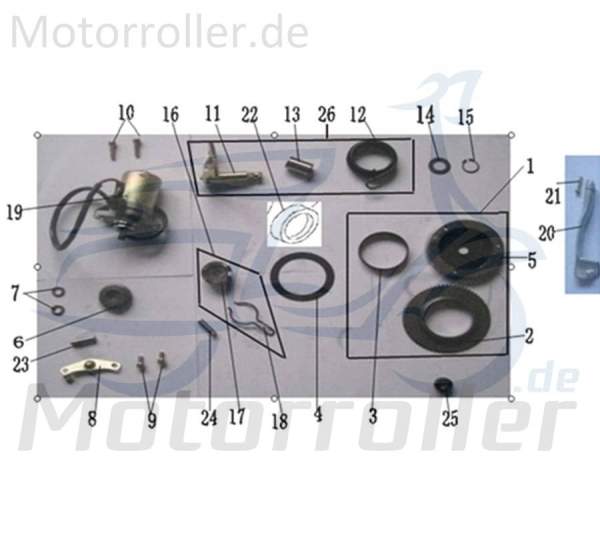 SMC Buchse Kurbelwelle links Jonway Scooter 28130-EQ5B-9001 Motorroller.de Hülse Distanzhülse Lagerbuchse Distanz-Hülse Distanzbuchse Passhülse Moped