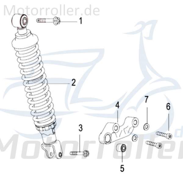 Kreidler INSIGNIO 125 DD Federbeinaufhängung 125ccm 4Takt 63061T740000 Motorroller.de hinten rechts 125ccm-4Takt Scooter Qingqi Ersatzteil Service