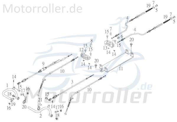 Kreidler F-Kart 170 Bremszug/Bremspedal 100ccm 4Takt 61311-FLO-00 Motorroller.de Verteiler 100ccm-4Takt Ersatzteil Service Inpektion Direktimport