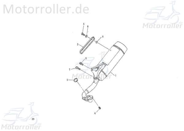 SMC Bundschraube Auspuffhalterung Barossa Quad 250ccm 4Takt Motorroller.de Maschinenschraube Flanschschraube Flansch-Schraube Maschinen-Schraube ATV
