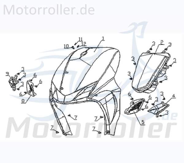 SMC Vabene Scheinwerfer Roller 50ccm 2Takt Headlight Vabene Motorroller.de Frontscheinwerfer Hauptscheinwerfer Front-Scheinwerfer Vorderlicht Scooter