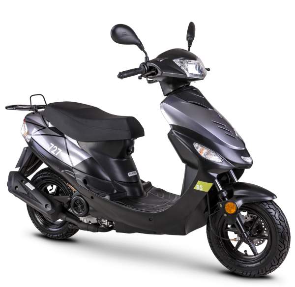 Motorroller GMX 460 Sport R 727 BS 25 km/h 10 Zoll schwarz-silber Euro 5 Mofa Roller Scooter
