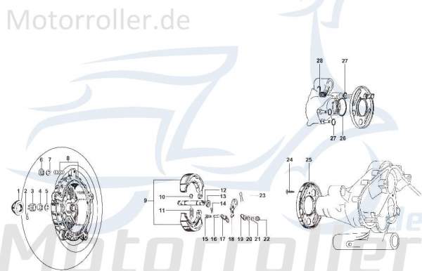 Clip Kreidler STAR Deluxe 4S 125 Schelle Scooter SF504-1052 Motorroller.de Klammer Klemmschelle Befestigungsschelle Halteklammer Schraubschelle Moped