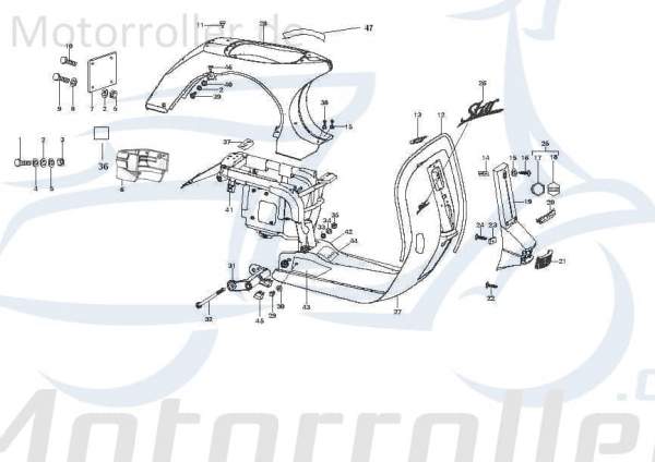 Kreidler STAR Deluxe 4S 200 Motorhalter 200ccm 4Takt SF223-0146 Motorroller.de Motorträger Achse Motorhalterung Motor-Halter Motor-Halterung Scooter