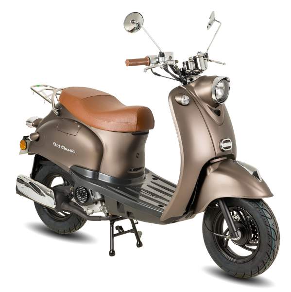 Motorroller GMX 460 Retro Classic braun matt 45 km/h Euro 5 Scooter Mokick